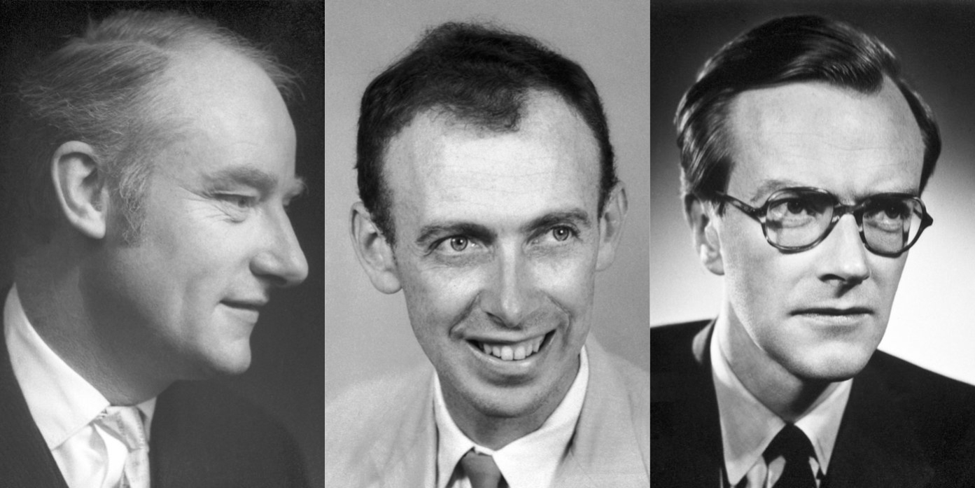 Foto's van Francis Harry Compton Crick, James Dewey Watson en Maurice Hugh Frederick Wilkins