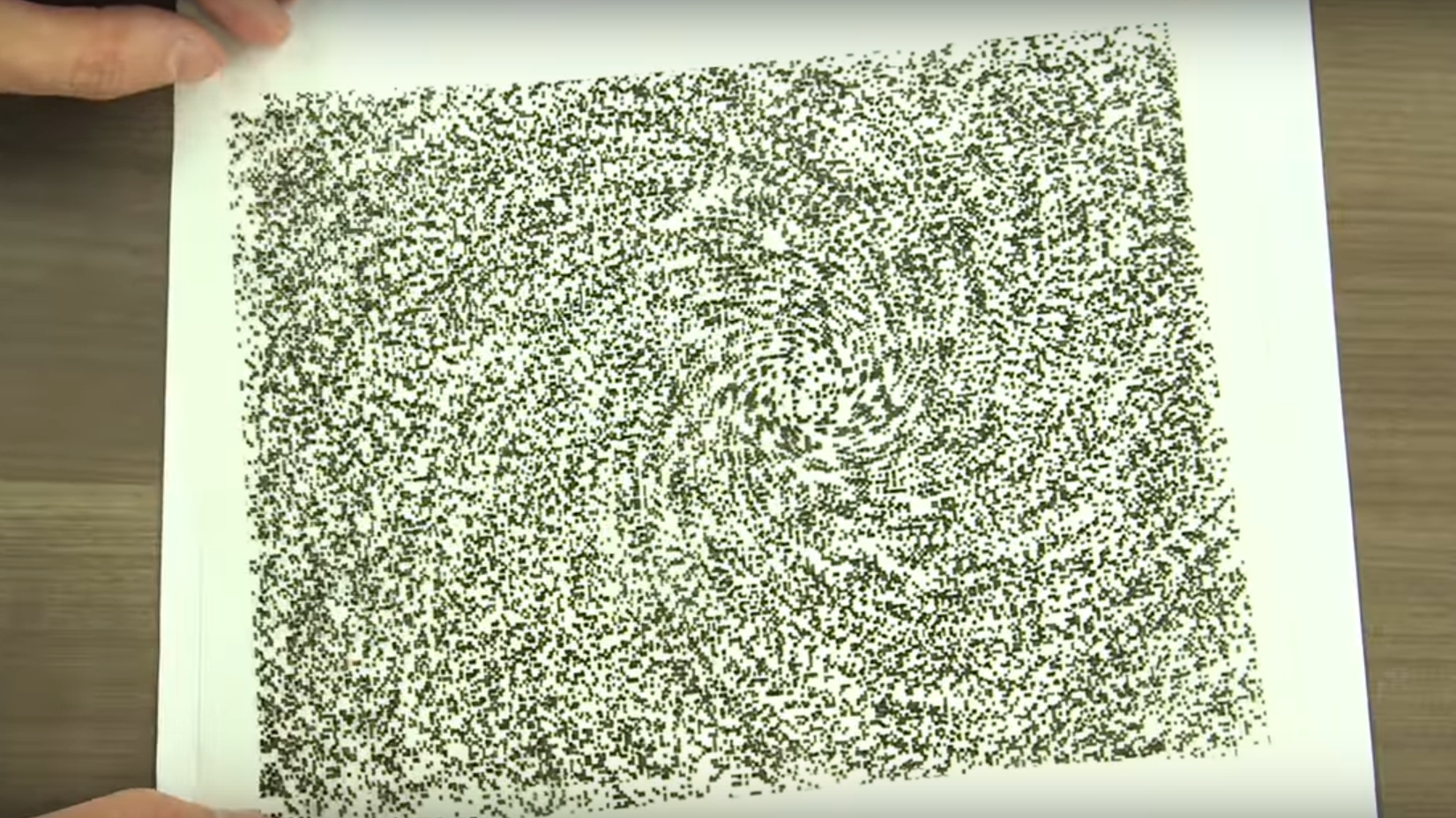 Een spiraalpatroon, gemaakt uit twee identieke lagen van stippen