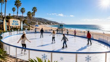 schaatsbaan op het strand