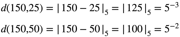 examples 5-adic distances